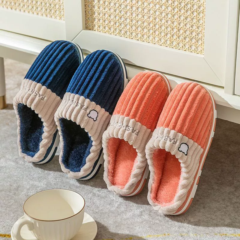 Новые зимние хлопковые тапочки больших размеров, мужские теплые домашние тапочки на флисовой подкладке, мягкие дышащие хлопковые тапочки, женские