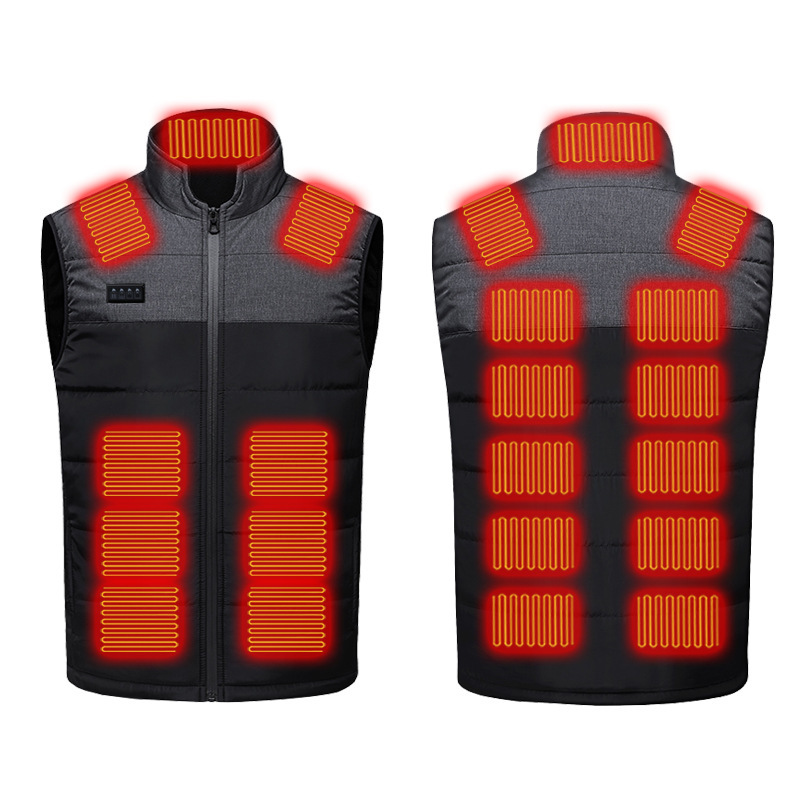 Cross-border dual-control heating vest zone 21 intelligent heating vest electric heating men's heating suit constant temperature whole body heating vest