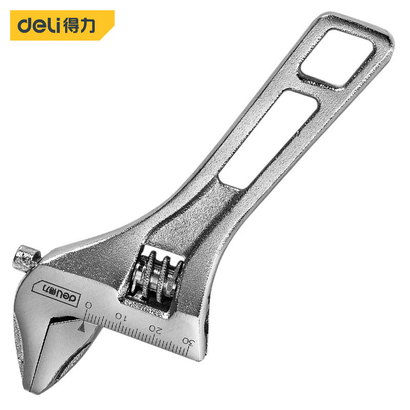 正品 deli得力DL120140大开口扳手140mm(银)(把)多功能活动扳手