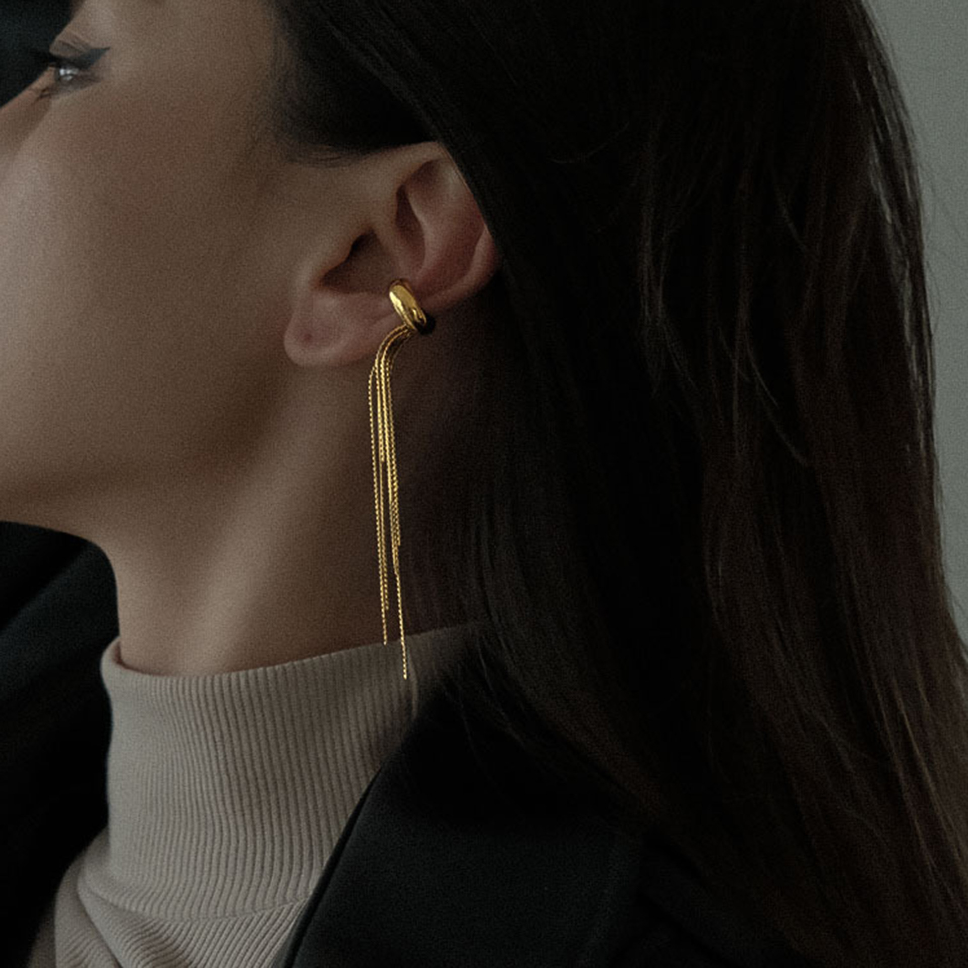 JEDING Europa y los Estados Unidos aretes de acero inoxidable sin agujeros de orejas orejas clips de hueso de orejas de lujo ligero orejas de acero de titanio joyas transfronterizas