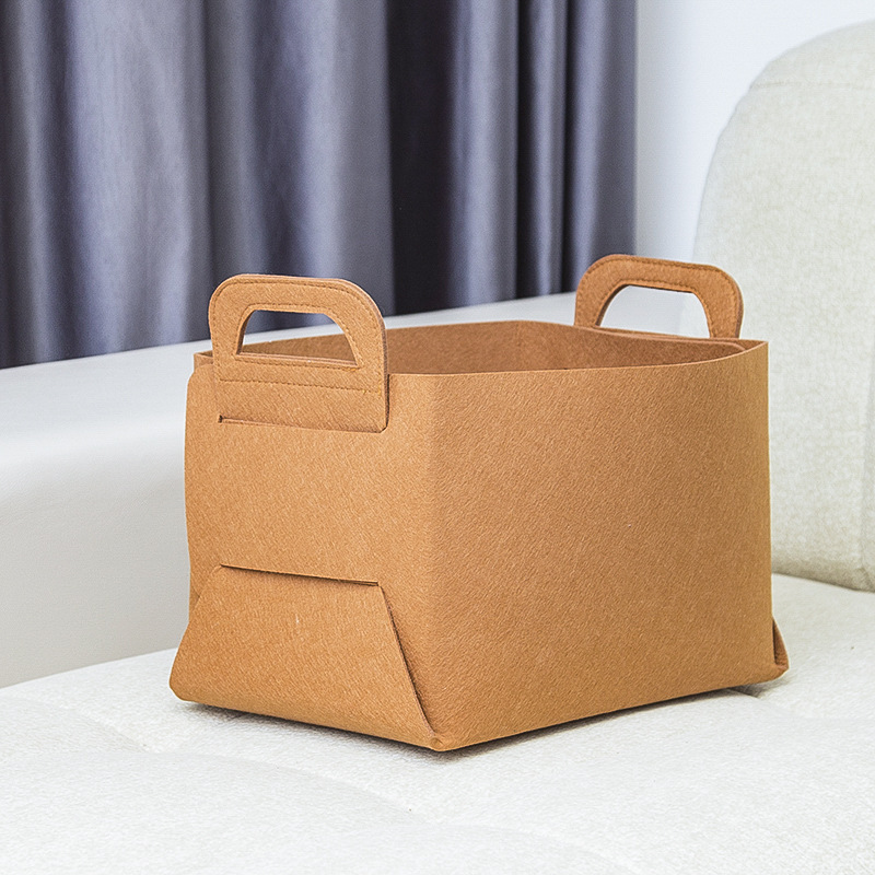 Cesta de almacenamiento de fieltro cesta de almacenamiento portátil de escritorio plegable al por mayor ropa sucia caja de almacenamiento de fieltro cesta de almacenamiento