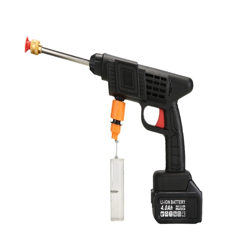 pistola eléctrica de litio eléctrica portátil recargable de alta potencia doméstica con tubo de agua pistola de agua de lavado de suelo pistola de agua de alta presión