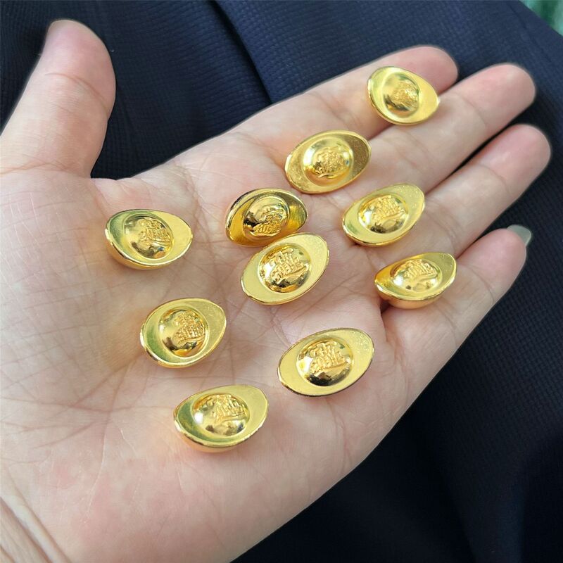 大型固体砂金メッキインゴット模造金インゴット装飾品宝の穀物ポット宝のタンク装飾品|undefined