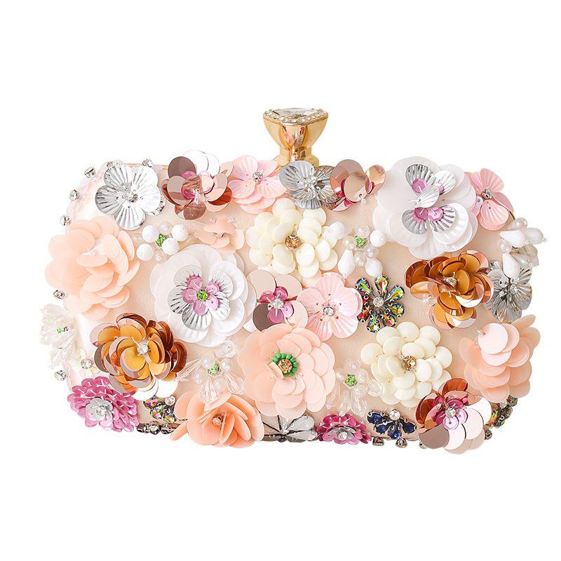 Elegante Abendtasche Mit Blumenperlen Handgefertigt Für Damen_voghion.com