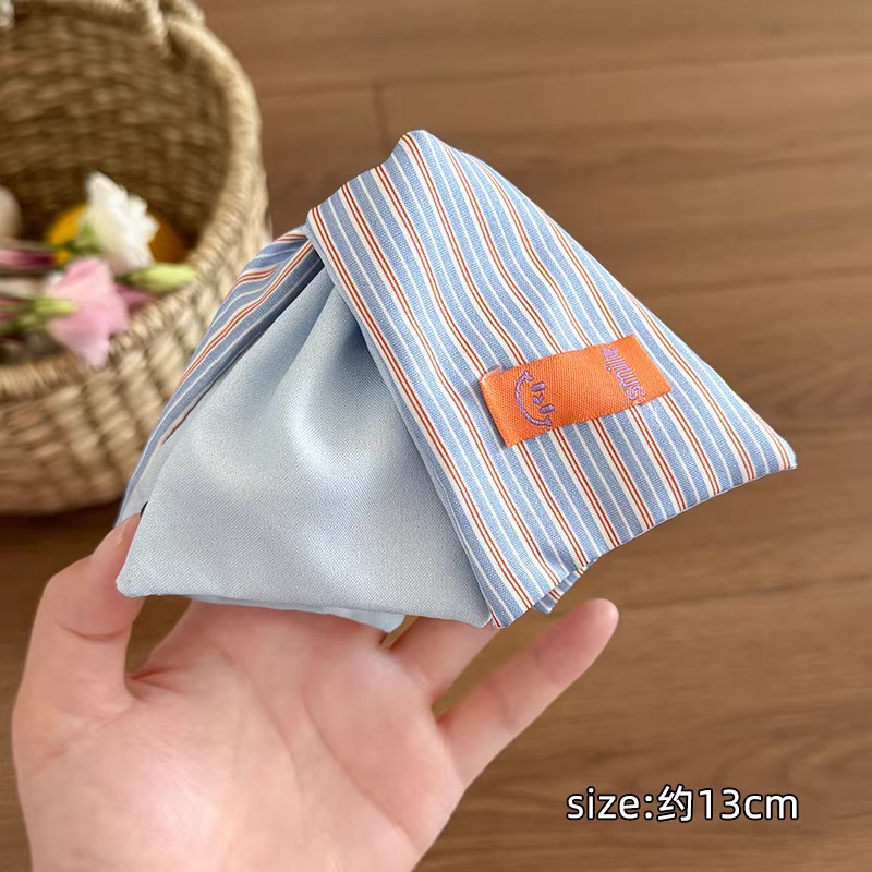 韩系布艺条纹撞色抓夹女高级感2025新款三角鲨鱼夹盘发夹子发饰夏|undefined