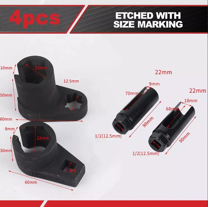 Oxygen Sensor Socket with Square Mouth and Torx Wrench Removal Tool Kit, Auto Repair and Maintenance Tool Accessories, Factory Price