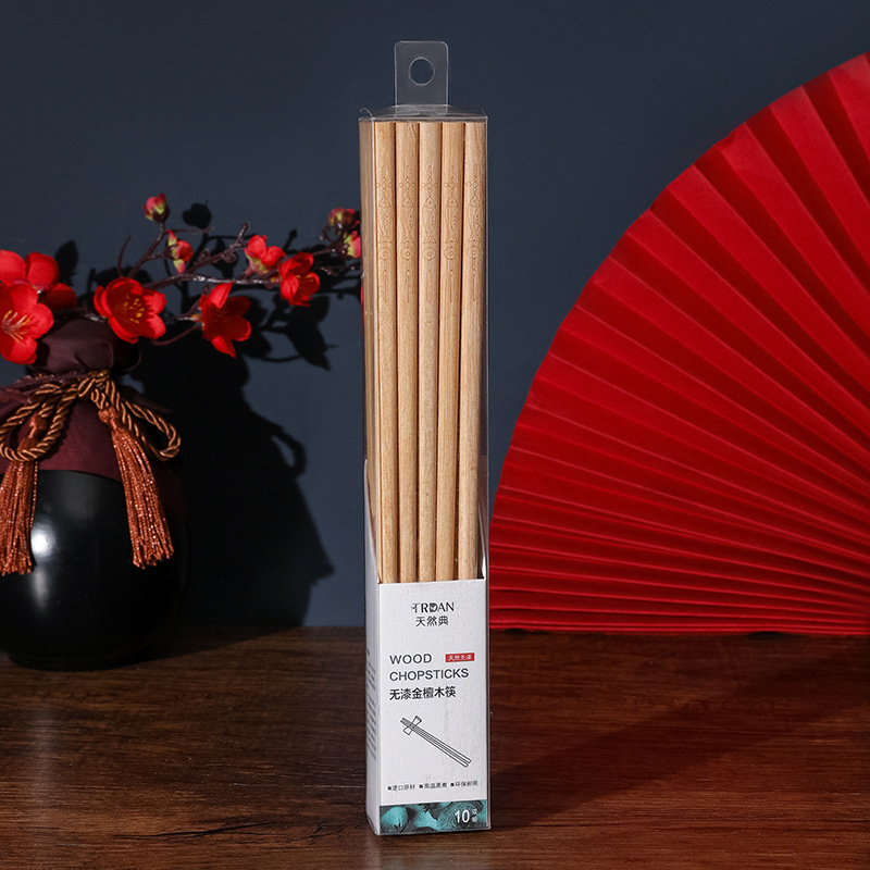 옻칠 골드 백단향 젓가락 10 쌍 없음