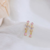 Small design purple atmospheric cute earrings, micro incrustation