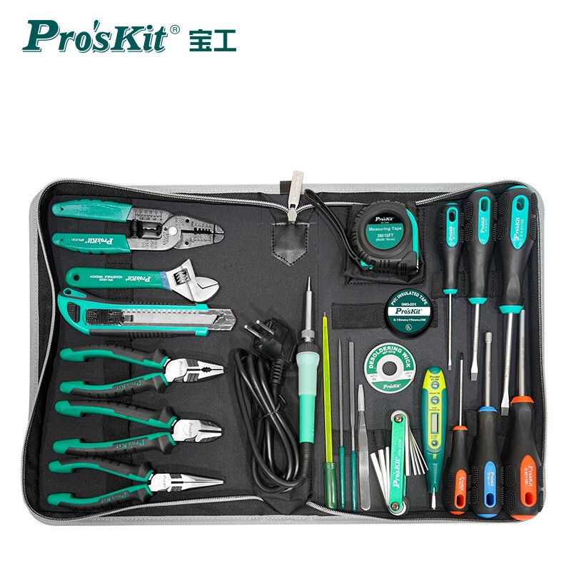 宝工PK-618H电子电工维修工具组 家用工具螺丝刀镊子烙铁钢丝钳