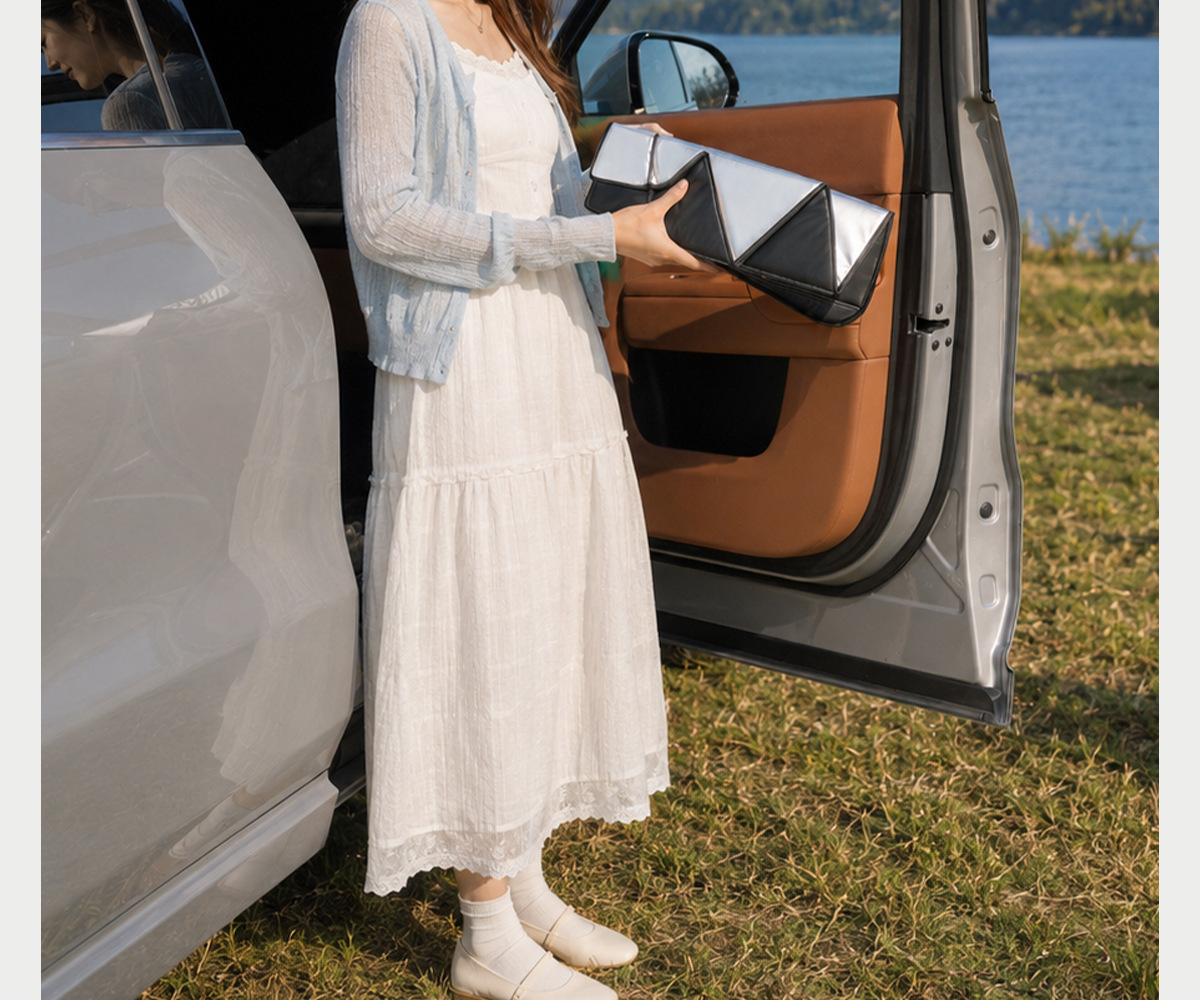 Custom-made thickened soft panel foldable privacy and heat-insulating side window sunshade for cars, car front sunshade