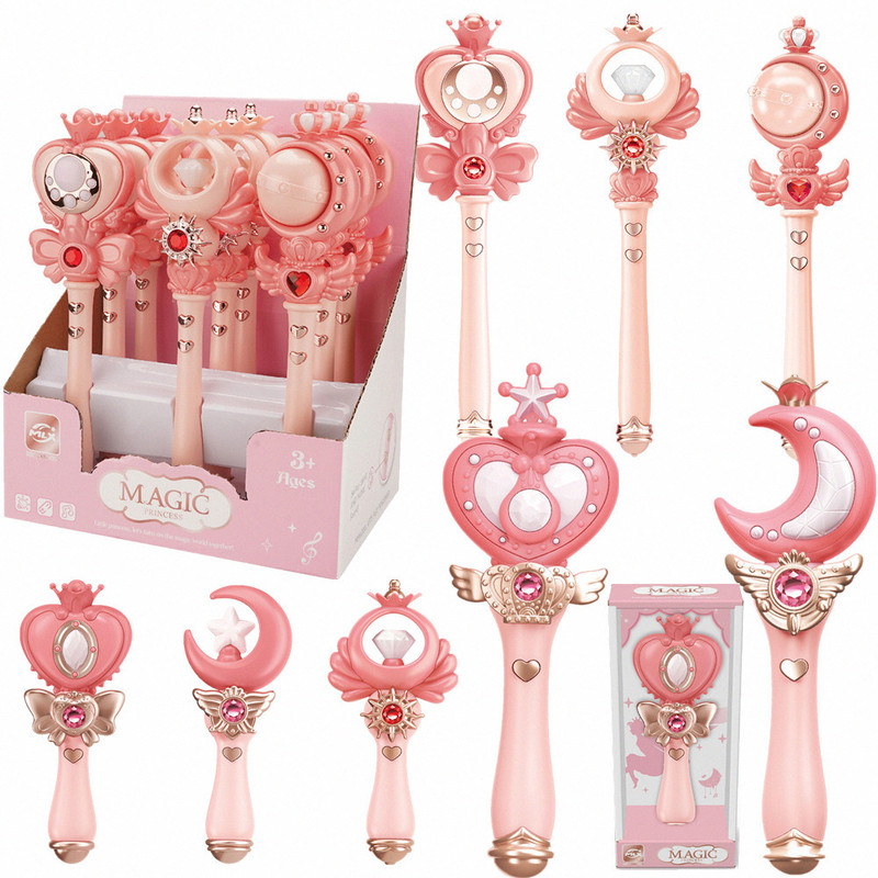 Cross-border new product: Girl's sound and light music magic wand, queen's scepter, children's birthday gift toy, direct sales from manufacturer Cross-border new product: Girl's sound and light music magic wand, queen's scepter, children's birthday gift toy, direct sales from manufacturer