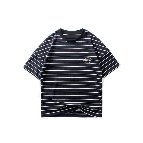 Children's T-shirt summer Korean style new boys' short-sleeved T-shirt medium and large children's striped embroidered top children's short-sleeved wholesale