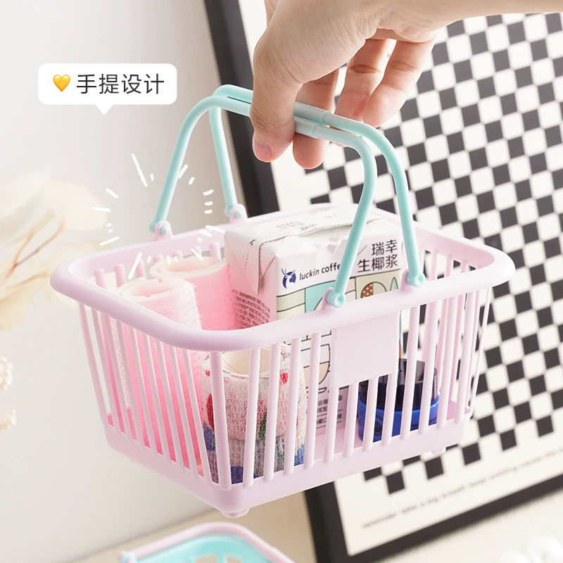 Cute small table storage basket for students, stationery, pens holder, handheld storage box, storage system