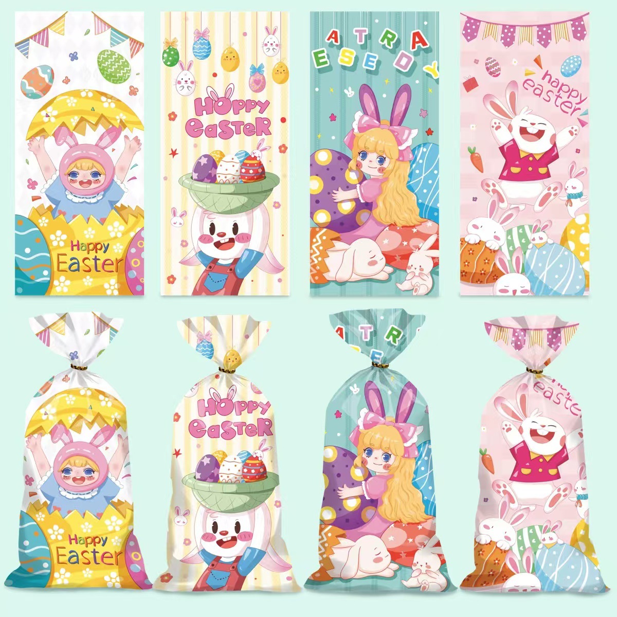跨境原创复活节糖果袋可爱兔子彩蛋包装袋派对礼品袋opp包装袋