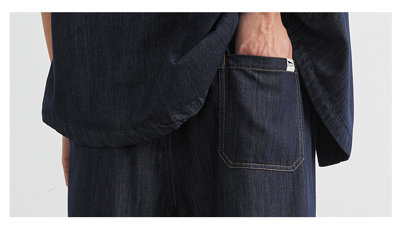 Bộ vest denim nam hai mảnh áo sơ mi dài tay quần dài — màu sắc chi tiết 8