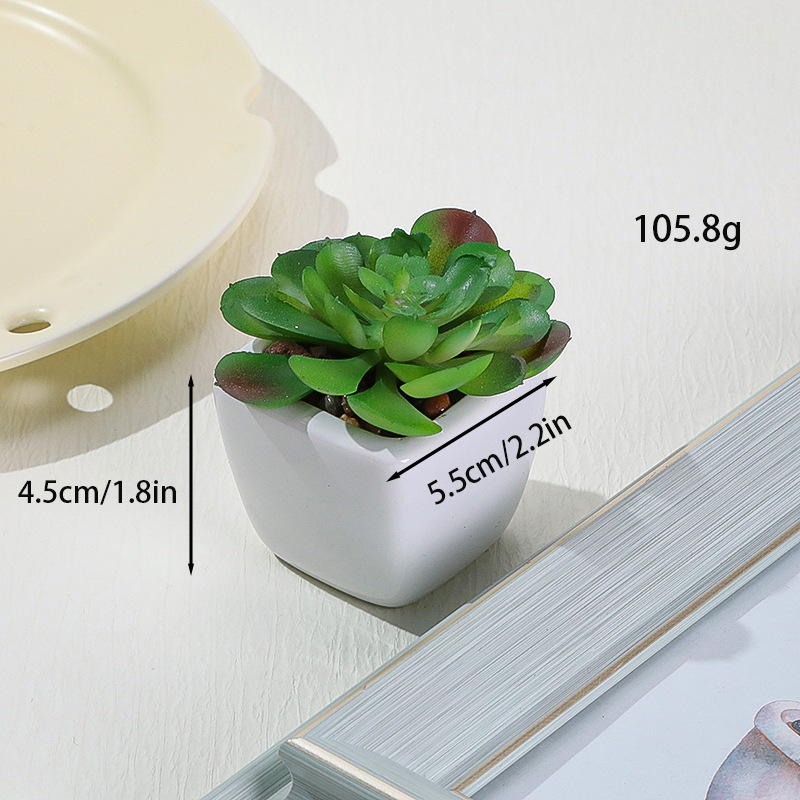 Simulación transfronteriza de porcelana floc de macetas pequeñas macetas verdes de mesa decoración ornamentos artesanías bonsai spot directo