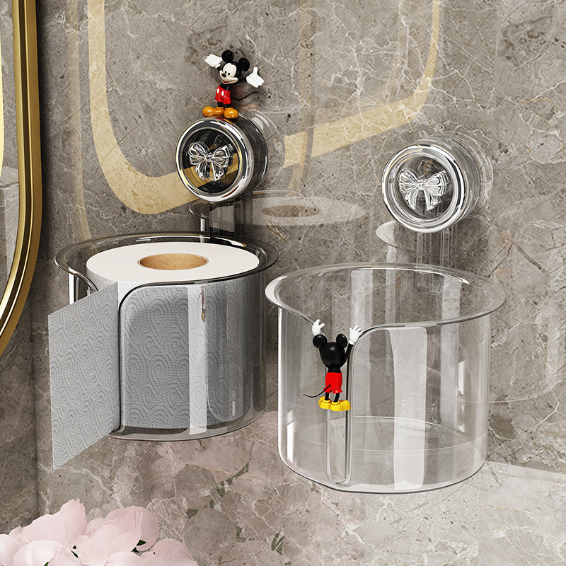 Suction Cup Tissue Box Bathroom Toilet Paper Box Wall-Mounted Punch-Free Bathroom Roll Paper Holder Toilet Paper Placement Box