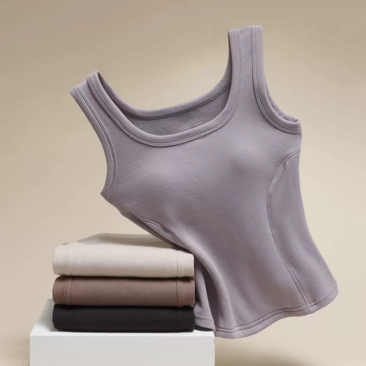 石墨烯带5D专利固定杯胸垫可外穿一体式秋冬加绒保暖防寒羊毛背心