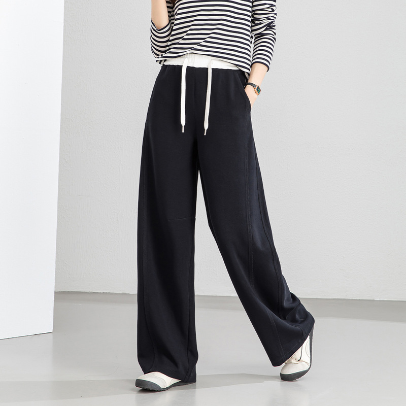 Yifei Sports Curved Pants for Women 2026 Spring New Casual Sweatpants Loose Slimming High-Waisted Banana Wide-Leg Pants Yifei Sports Curved Pants for Women 2026 Spring New Casual Sweatpants Loose Slimming High-Waisted Banana Wide-Leg Pants