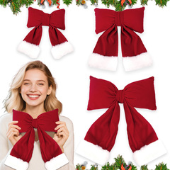 クロスボーダー新しいクリスマス装飾リボンクリスマスパーティーシルクコットンホワイトエッジリボンクリスマスツリー装飾小道具