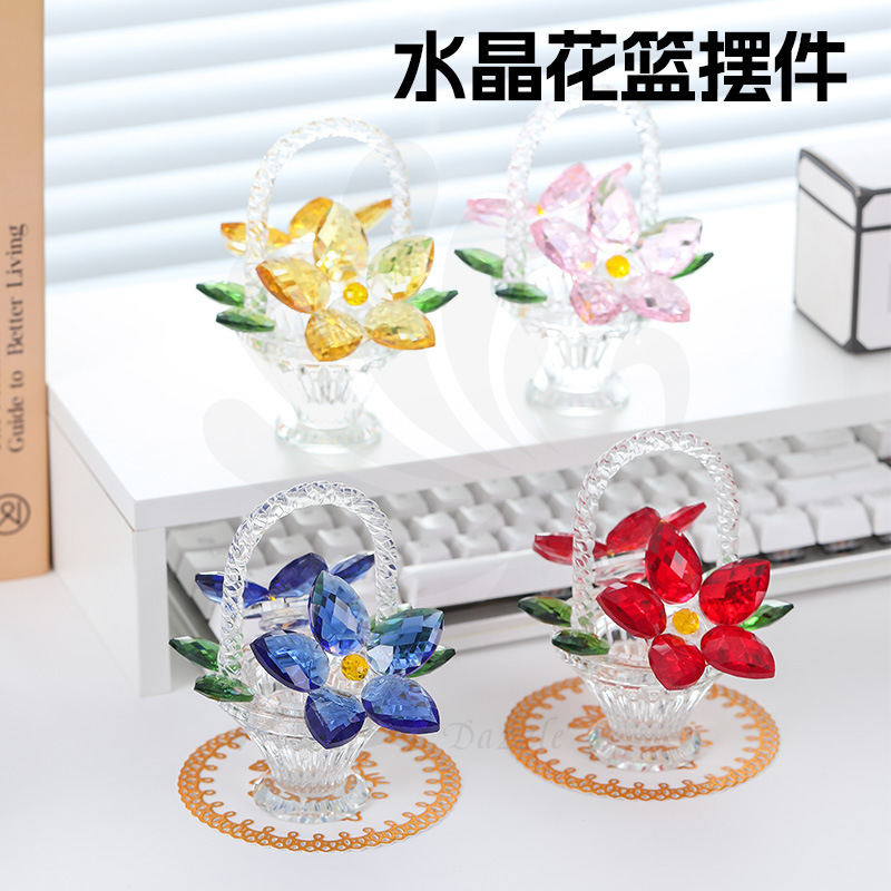 Crystal Glass Crafts, Simulated Small Baskets, Flower Baskets, Decorations, Counter Gifts for Male and Female Classmates