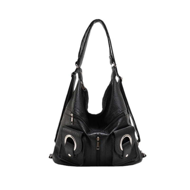 Motocicleta chica caliente suave cuero mochila bolsa de asas de gran capacidad Mediados de Milenio antiguo y2g bolsillo con cremallera hombro bolsa de mensajero