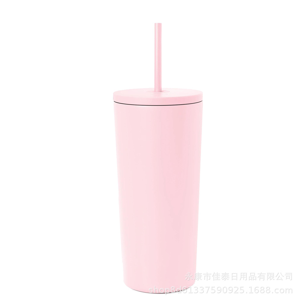 2023 nueva taza de café del acero inoxidable de la taza del vacío con la taza vendedora caliente transfronteriza de la paja 12oz16oz24oz