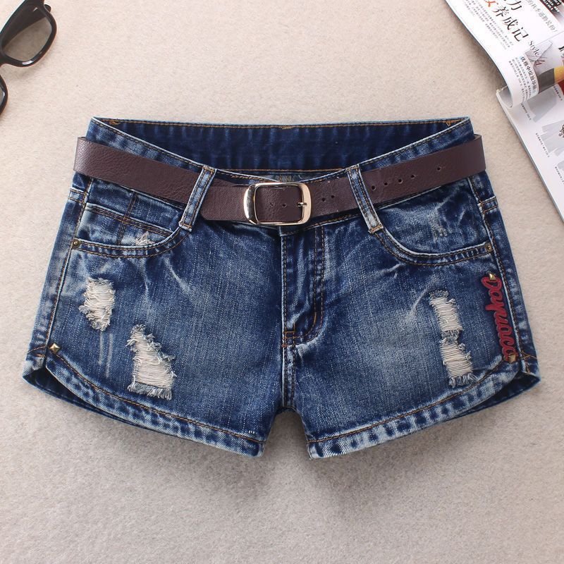 Jeans Shorts Women's Summer New Hot Pants Low Waist Slimming Ripped Open Fork Loose plus size Wide Leg Boots Western Style