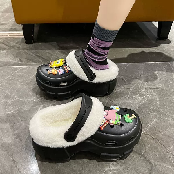 Black 8388 hole shoes [TOY sponge] with velvet removable