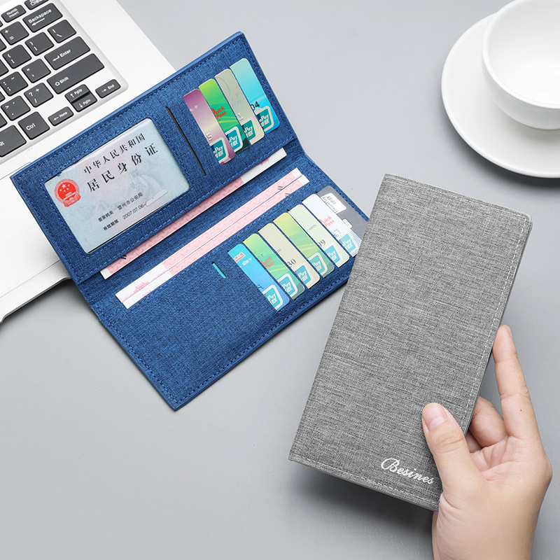 Cartera de lona para hombres corto 2023 nuevo estilo minimalista joven estudiante de secundaria personalidad delgada cartera pequeña Amazon