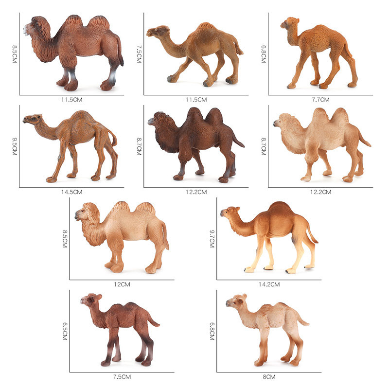 Transfronterizo desierto simulación animal sólido camello modelo decoración desierto animal solo doble pico camello traje de juguete