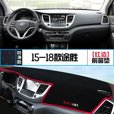 Hyundai Tucson Dashboard Light-Proof Mat Interior Modification Sunshade Heat Insulation Car Decoration Accessories 1 (Günəş əleyhinə siperlik) - 15-18-tucson-front-window-mat-with-red-edge