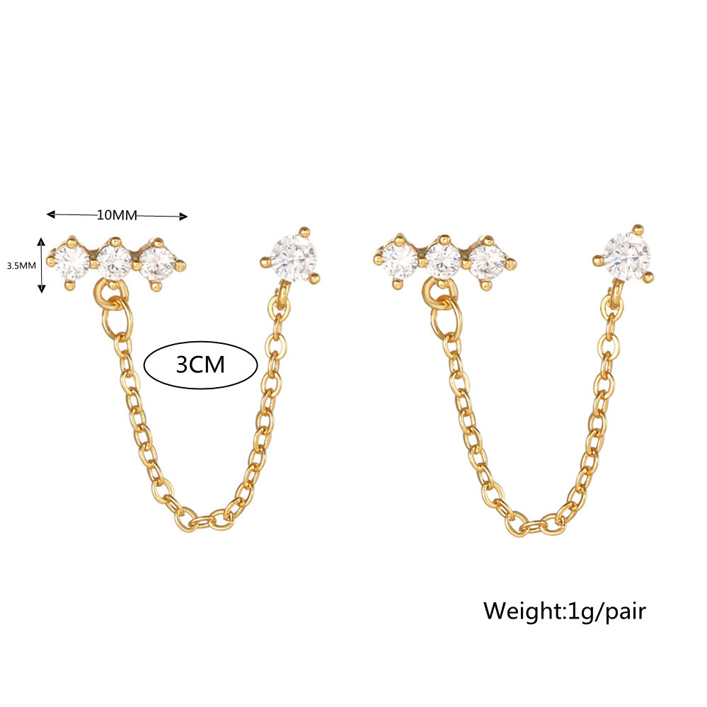 Pink Oil Drop Heart Stud Earrings 18K Gold Non-Fading Earring Heart-Shaped Ear stud