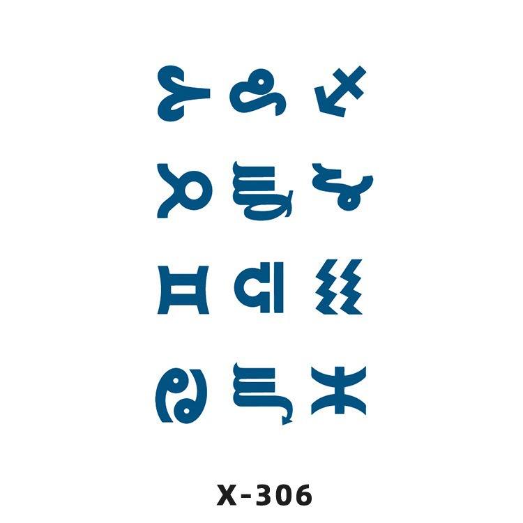 Arco de flor pequeña pegatinas de tatuaje fresco 3D dibujos animados transfronterizo Henna rosa impermeable texto en inglés pegatinas de tatuaje