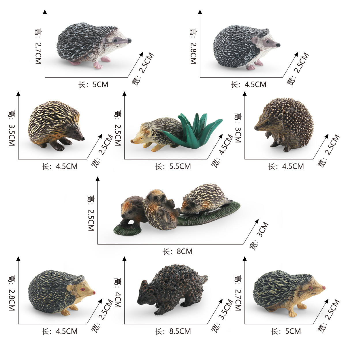 Transfronteriza simulación bosque mamíferos erizo modelo Thorn Grupo erizo ratón robando melón tejón estática escritorio decoración adornos