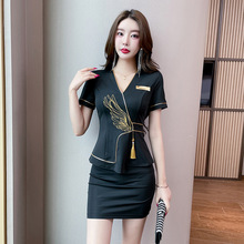 足浴沐足技师工作服女套装按摩性感气质水疗桑拿spa美容师工作服