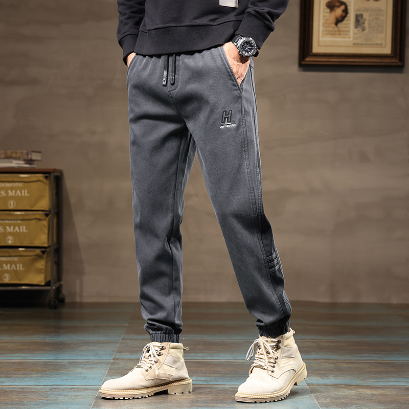 Spring New Casual Pants for Men, Loose Fit, Versatile Jogger Harem Cargo Pants, Fashionable Men's Trendy Brand Pants