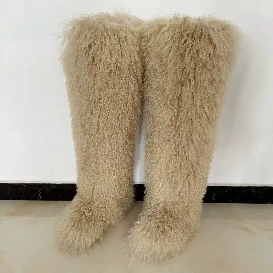 Амазонка Леди Зимний меховый пляж шерстяные сапоги европейские и американские высокие трубочки 40 длинных трубочек 50 снегоступов кроссовки