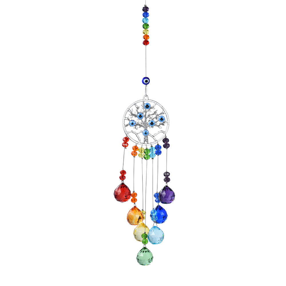 Suministro directo de fábrica transfronterizo nueva serie de decoración del jardín del ojo del diablo gran búho cristal Sun Catcher colgante