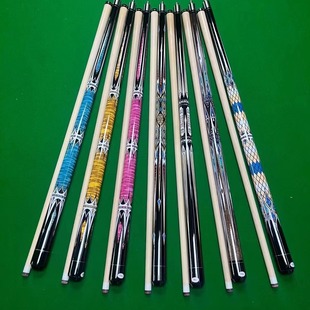 Cross-Border Foreign Trade Fancy Nine-Ball Cue Black Eight Billiard Cue Large-Head Split Cue Chinese-Style Cue Large-Head Cue Wholesale