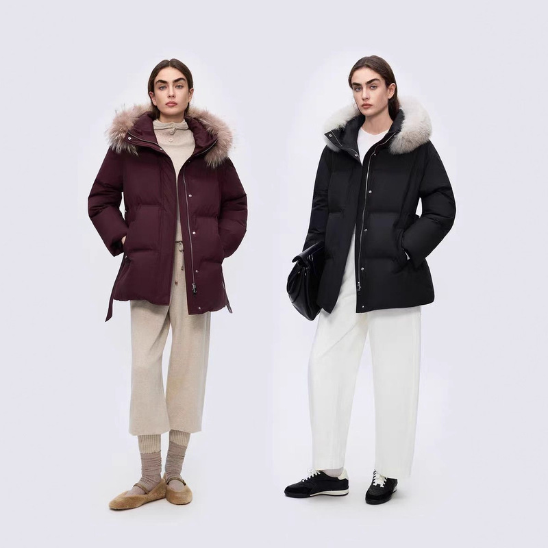 Lang Series Holdobagi Goose down down Jacket Fur Collar Fashionable Work Clothing Versatile Jacket 2025 Winter New Style