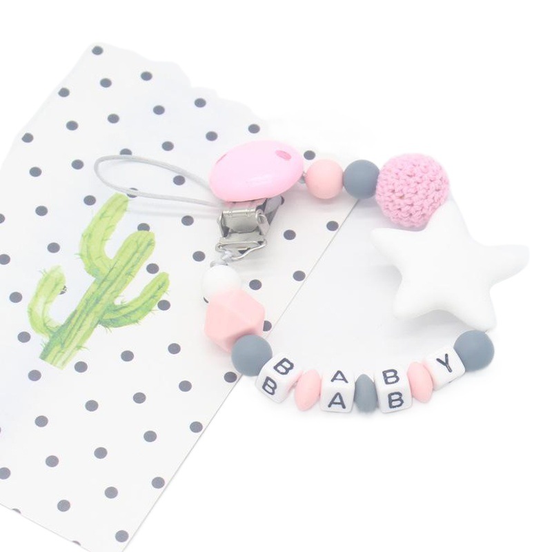 INS popular cadena de chupete suministros para bebés clip de chupete de silicona Amazon cadena anti-caída cadena anti-pérdida