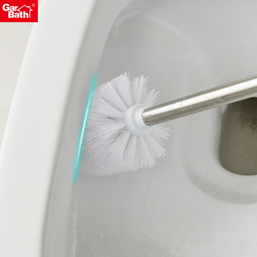 No punching toilet brush rack bathroom toilet brush storage set stainless steel brush rod plastic brush head set