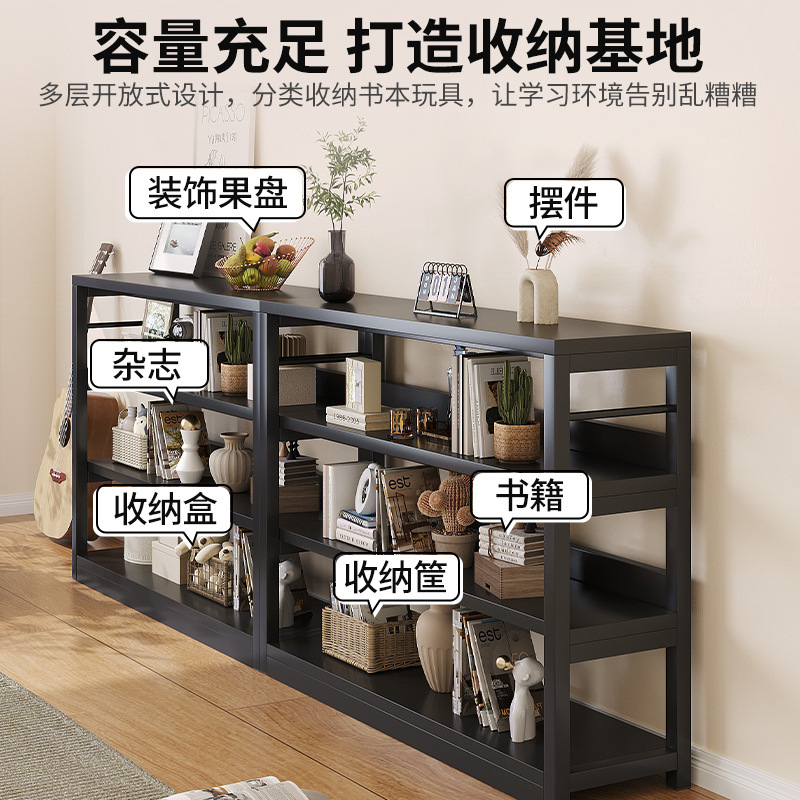 Estante de sala de estar Estante de piso Estante de almacenamiento multicapa Estante de exhibición para el hogar Estante de almacenamiento integrado contra la pared Gabinete bajo