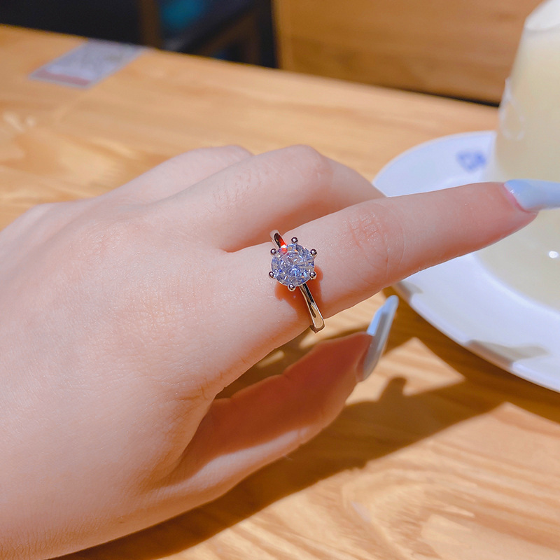 Copper brand wedding ring with zircon