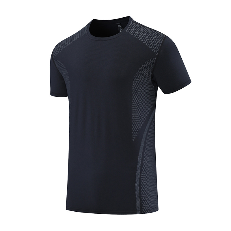 Cool Ice Silk Aire acondicionado ropa transpirable de manga corta Camiseta de los hombres de secado rápido estiramiento más tamaño verano nueva camiseta media manga moda