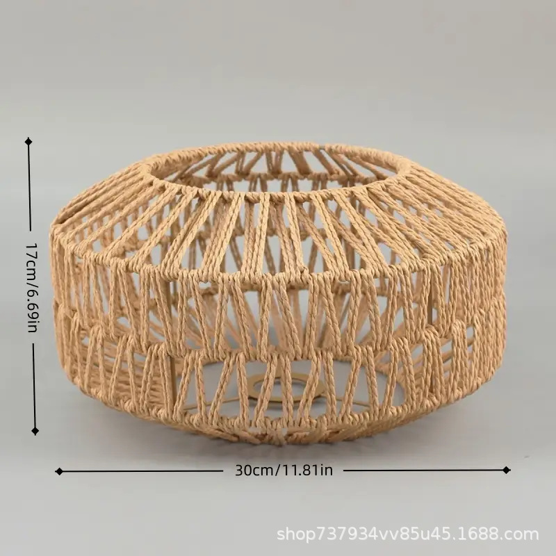 Fábrica directa transfronteriza artesanal tela de caña cuerda de lámpara de lámpara de escritorio tela de mano estilo bohemio lámpara de lámpara de escritorio