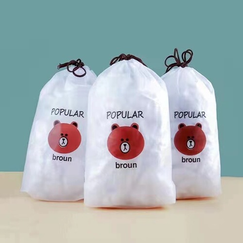 Factory direct supply creative bear bag cling film cover disposable food grade cling film household refrigerator cling film