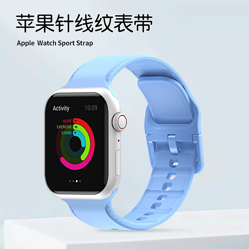 Подходит для Apple Watch iwatch 8 поколения 4/5/6se/7 поколения с силиконовым ремешком Apple Macaron sideline