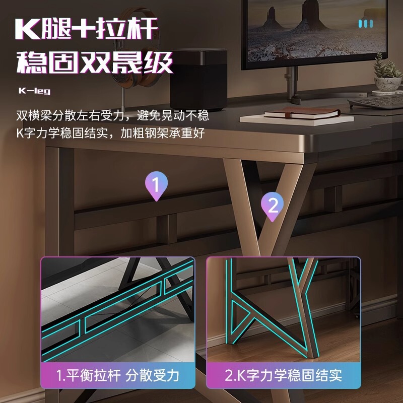 コンピュータデスクデスクトップダブルeスポーツテーブルホームデスク寝室ライティングテーブルカップルサイドバイサイドワークベンチデスク|undefined